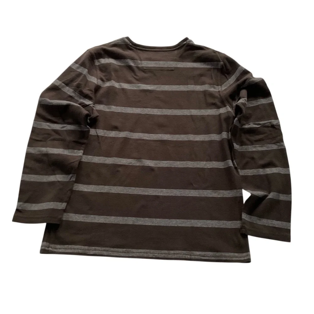Banana Republic Mens Striped Pullover Sz L Brown Athleisure Crewneck Classic
